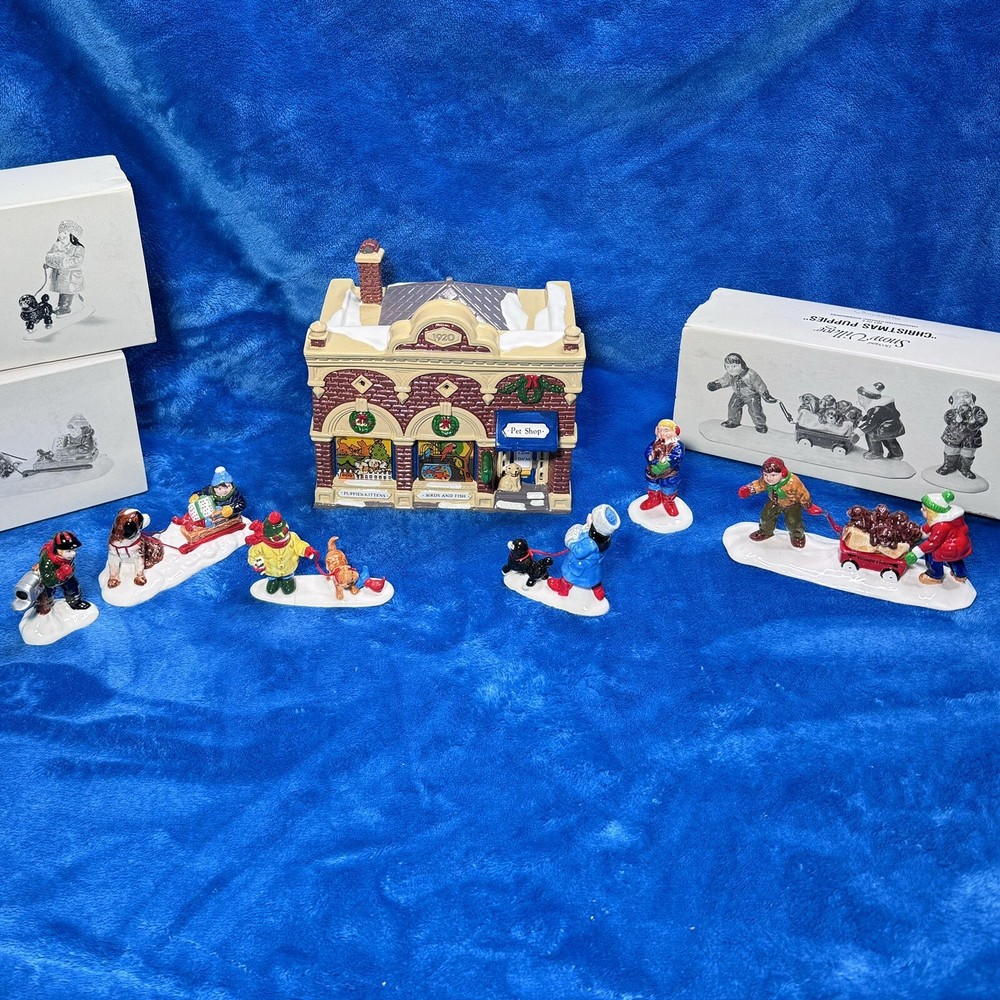 Dept 56 Original Snow Village Vet and Pet Shop Set with Accessories