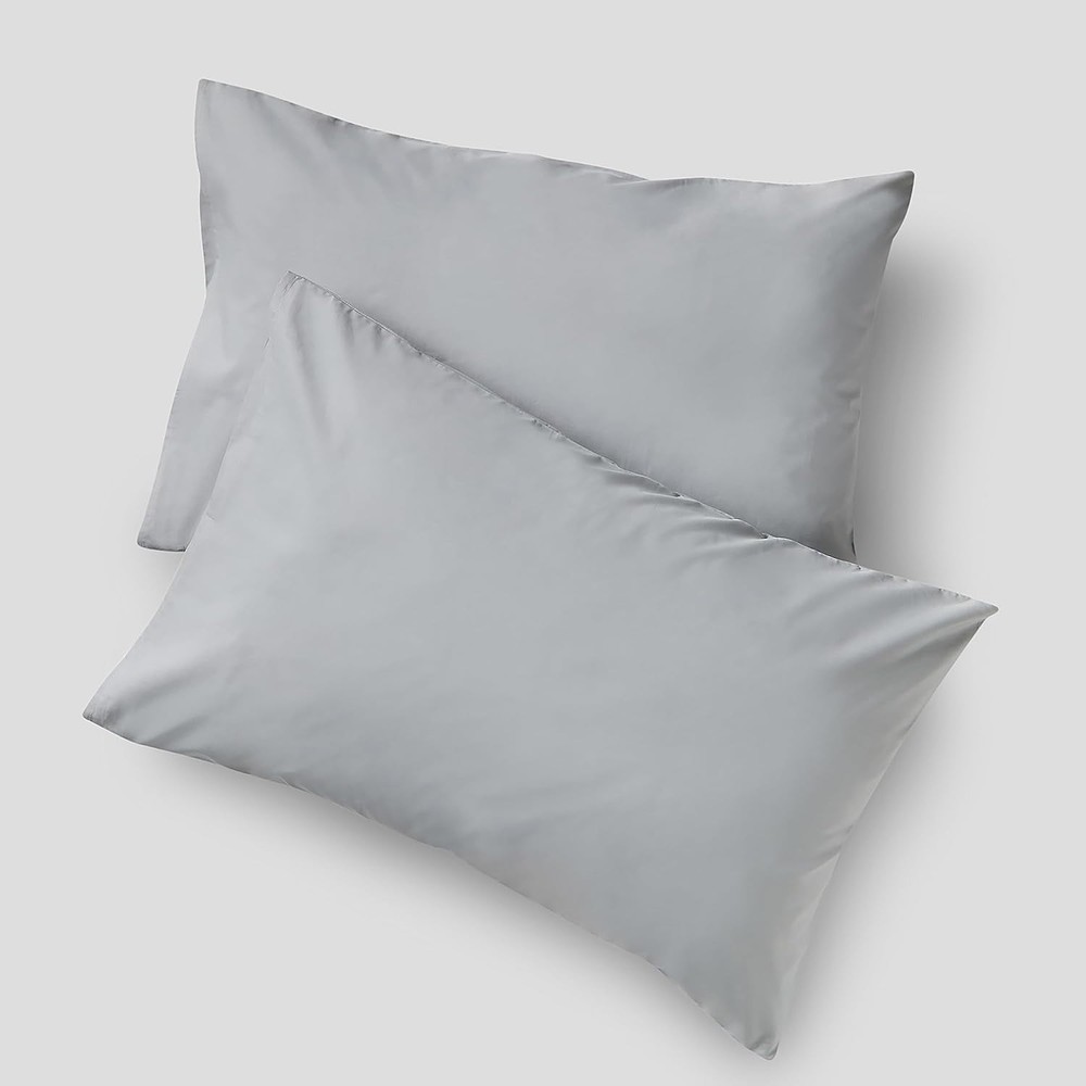 Shuteye Supply Frost Smart Temp Cooling Percale Pillowcase Set,(20W x 30L), Gray
