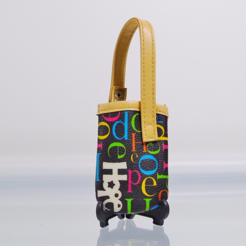 Credit Card ID Wallet Key Holder Hope Pattern Faux Leather Small Hobo-image