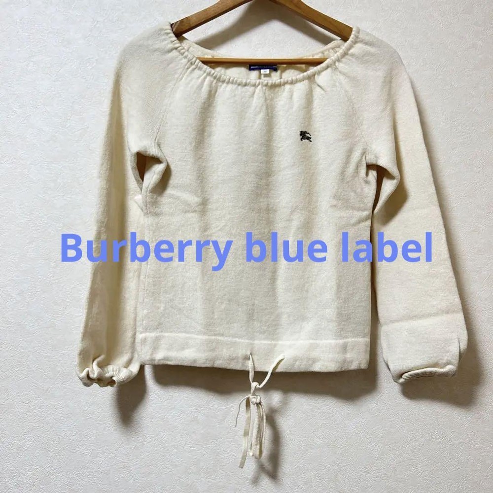 Burberry Blue Label Off White Knit Sweater Horsemark Size 38 Used
