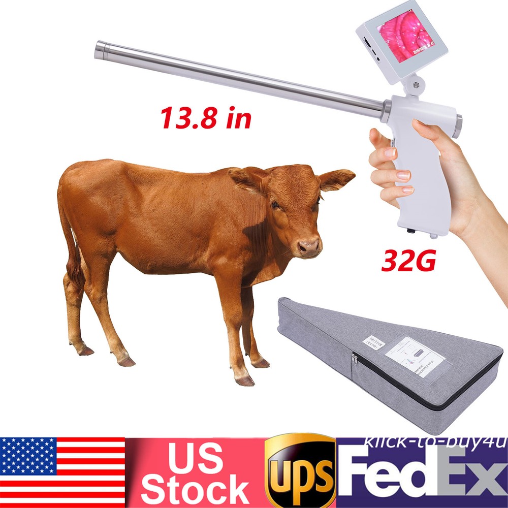 Visual Artificial Insemination Gun Cow Insemination Kit 360° Adjustable Screen-image