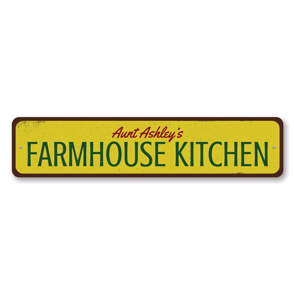 Farmhouse Kitchen Sign, Personalized Kitchen Chef Name Metal Decor Sign