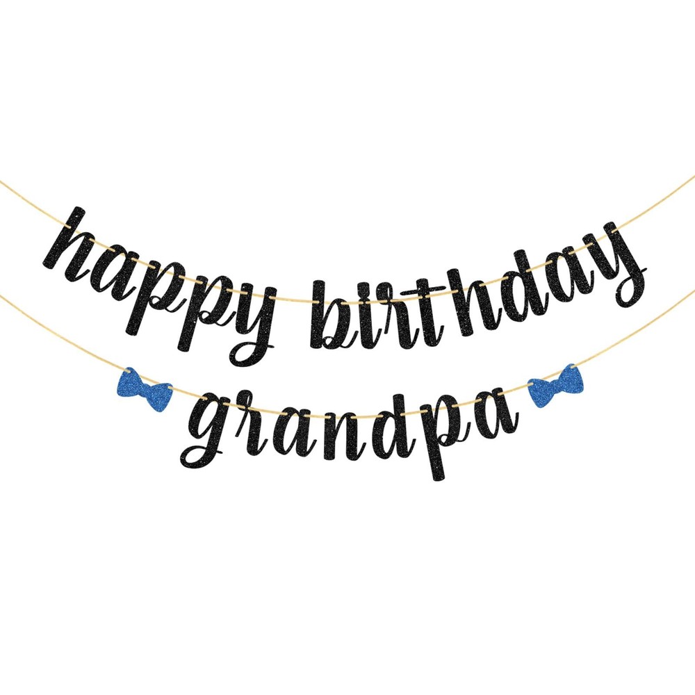 MonMon Craft Happy Birthday Grandpa Banner Grandfather Party Decorations