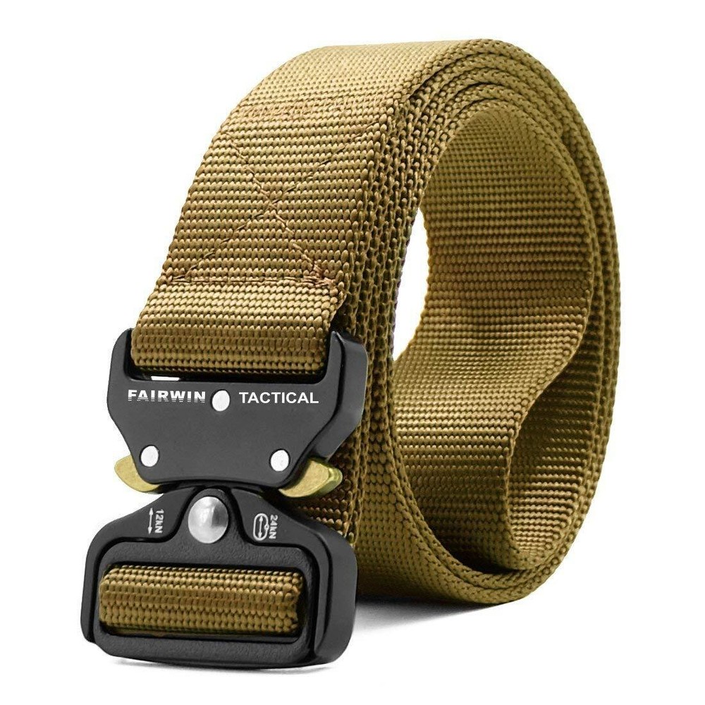 Tactical Belt, Military Style Webbing Riggers Web Belt Heavy-Duty Quick-Relea...