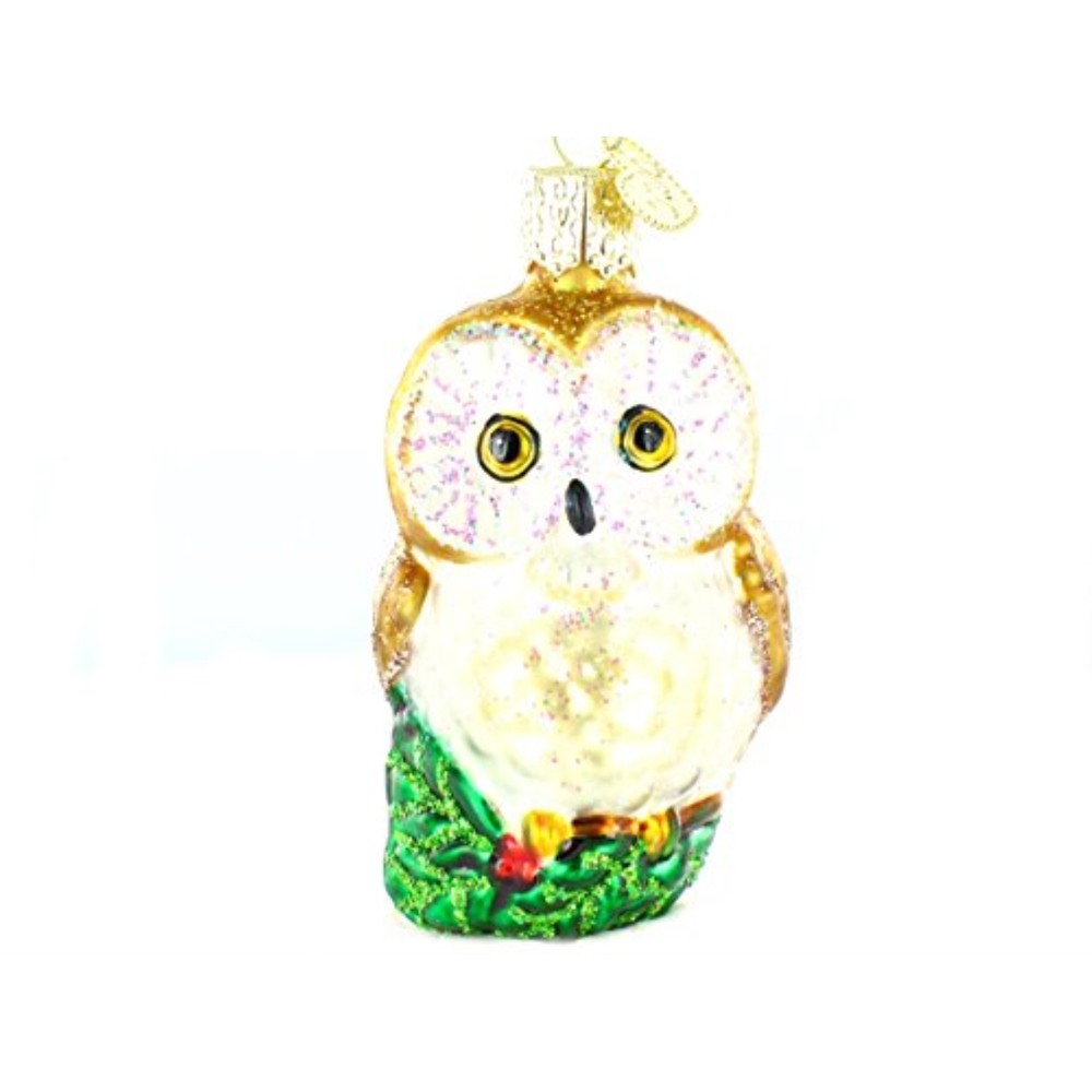 Old World Christmas Owl Glass Ornament for Tree 16094 with Free Gift Box