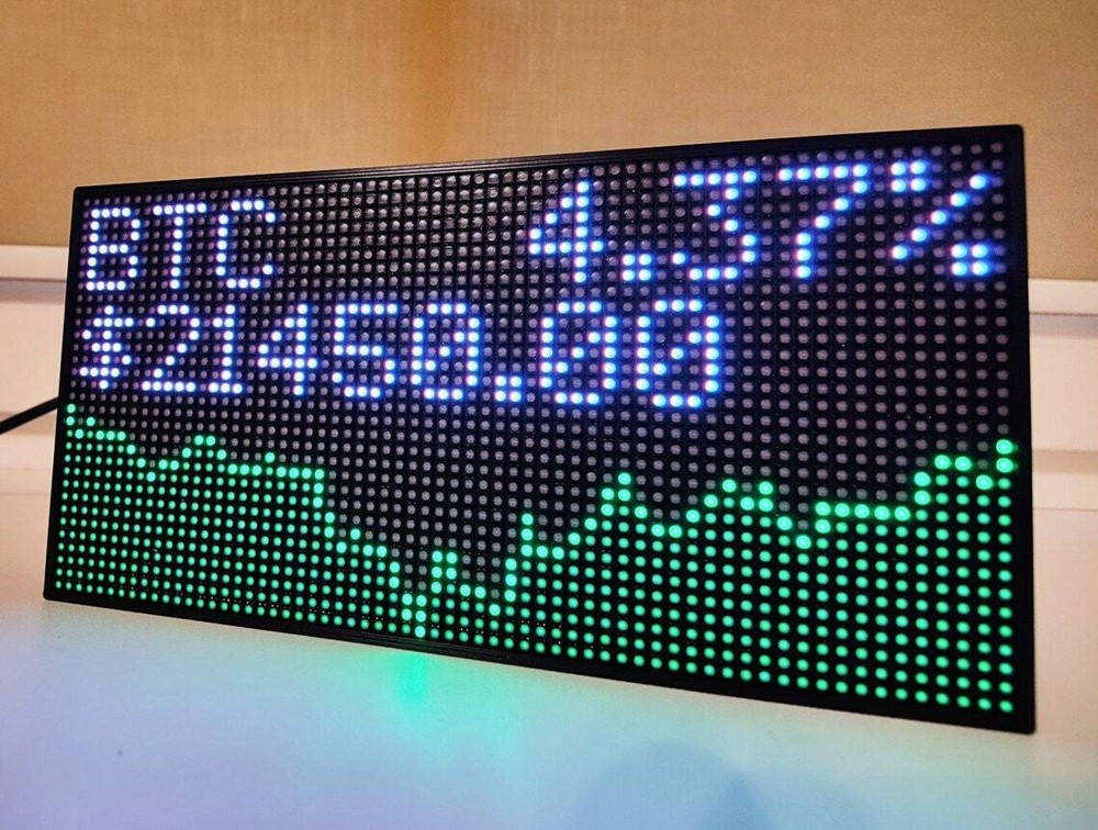 Cryptocurrency Coin Stocks Price Ticker Matrix WiFi LED Display Bitcoin Stocks-image