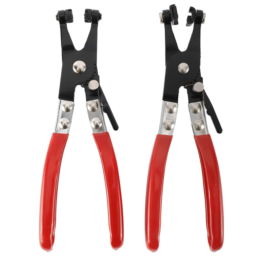 2PC Hose Clamp Pliers Tool Set Locking Flat Band Ring Spring Type Swivel Kits US