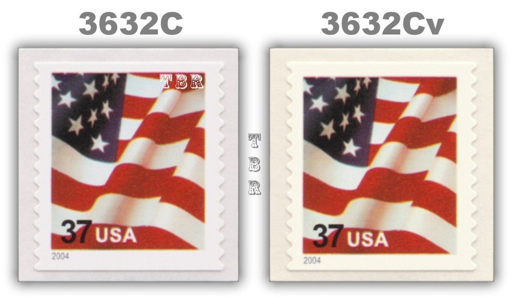 3632C Solid and 3632Cd 3632Cv Mottled Tagging 37c Flag Variety Set MNH - Buy Now-image