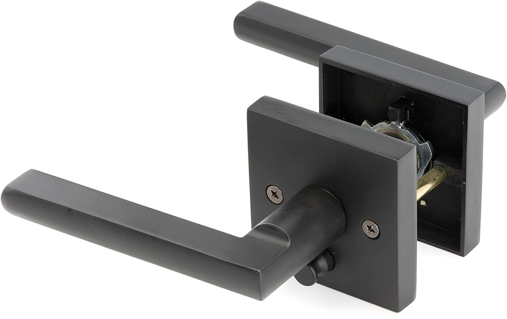 Door Lock for Bedroom and Bathroom, Privacy Door Lever Matte Black Door Handles
