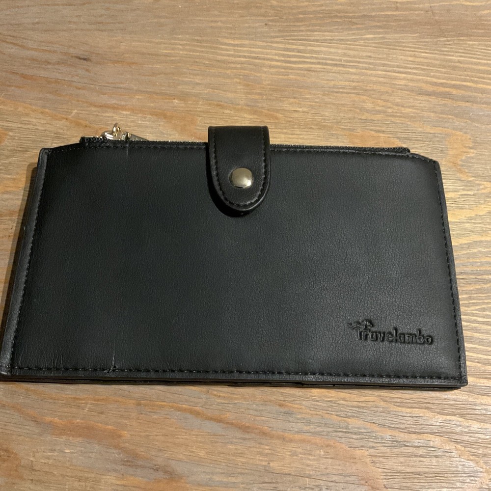 Travelambo Lavender Black Credit Card Travel ID Double Wallet 4x7 Inches-image