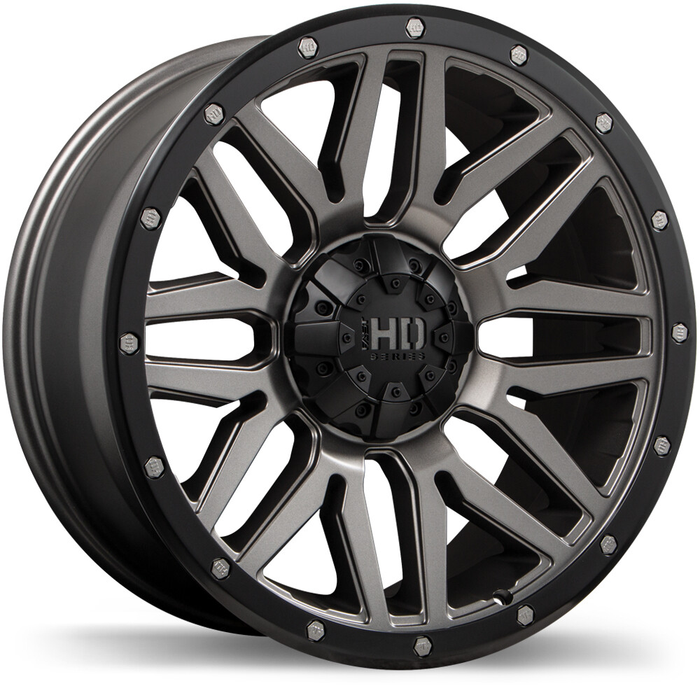 Fast HD Menace 20x9 6x139.7 0mm Satin Gunmetal Black Trim Wheels