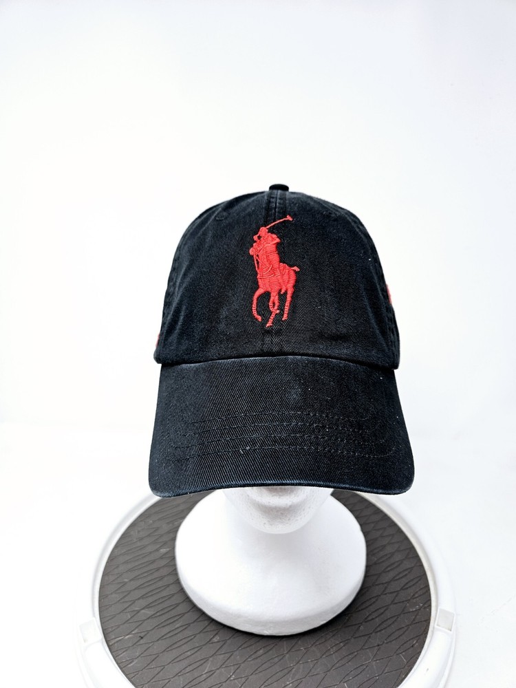 Polo Ralph Lauren Big Pony #3 Navy Blue Red Baseball Cap Hat Adjustable