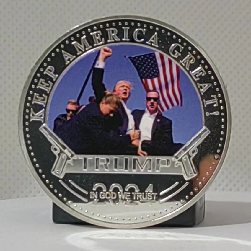 Fight Shooting 2024 President Donald Trump Assassination Commemorative Coin