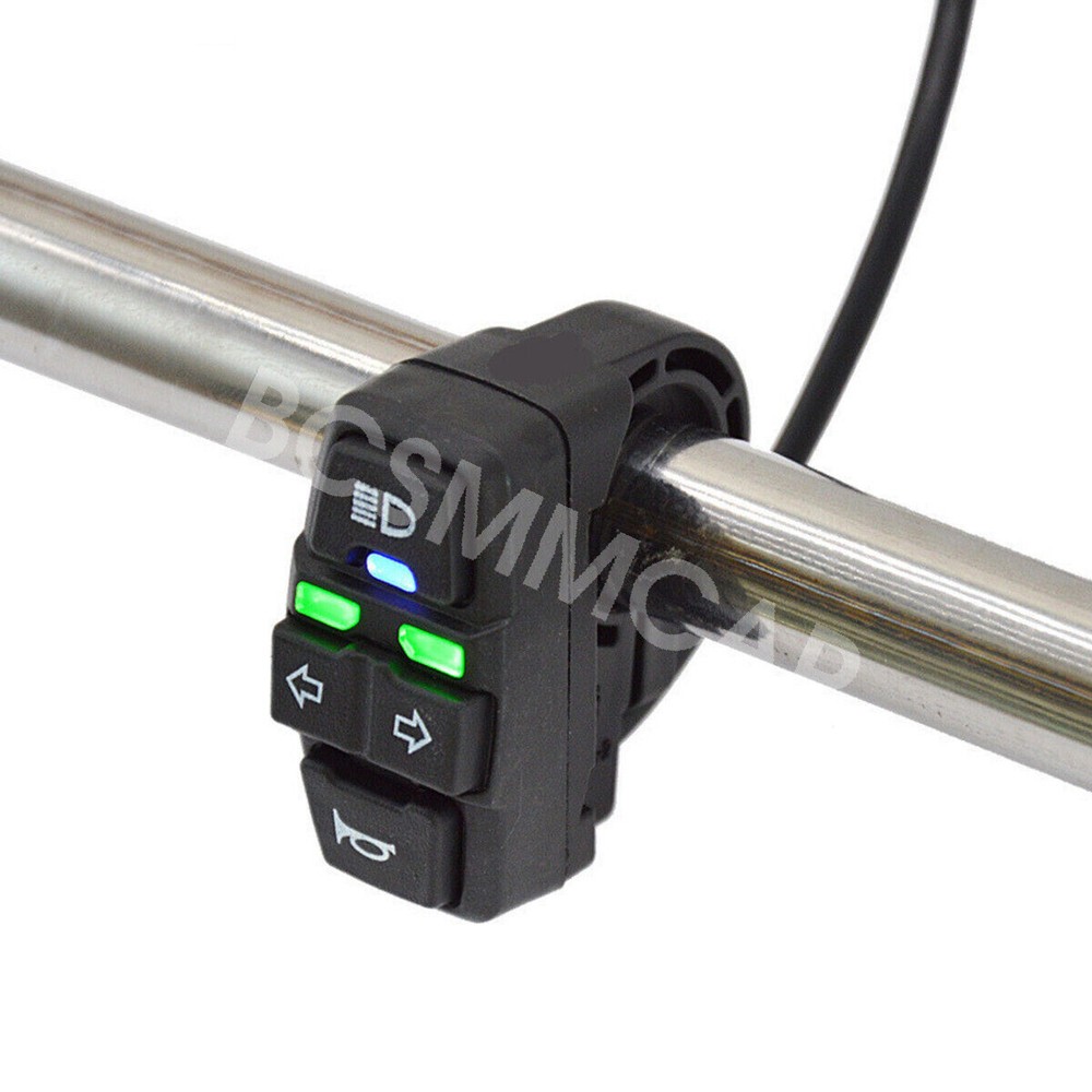 Waterproof Motorcycle Handlebar Turn Signal Light Horn Headlight Switch Black