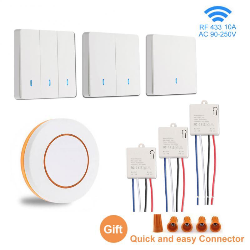 Wireless Smart Switch 433Mhz Smart Home Wall Panel Switch With Remote Control RF