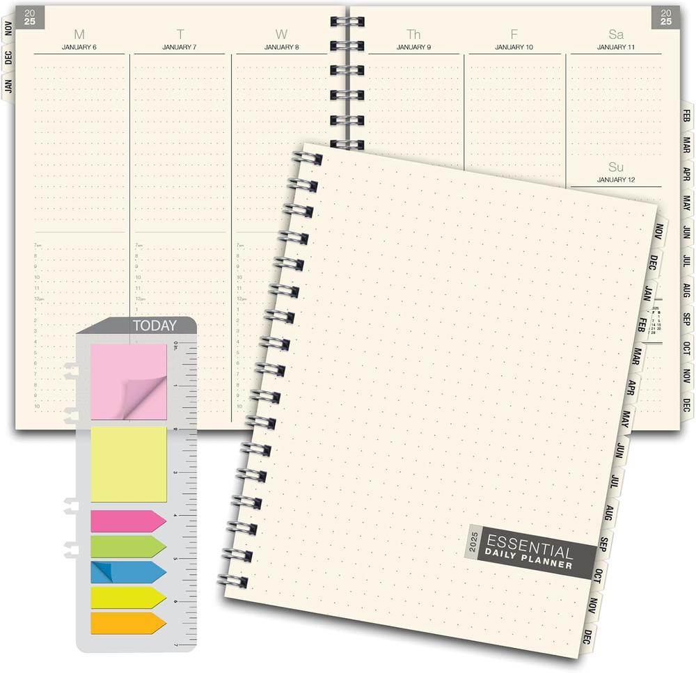 2025 Monthly & Weekly Planner with Tabs, 14 Months, 7