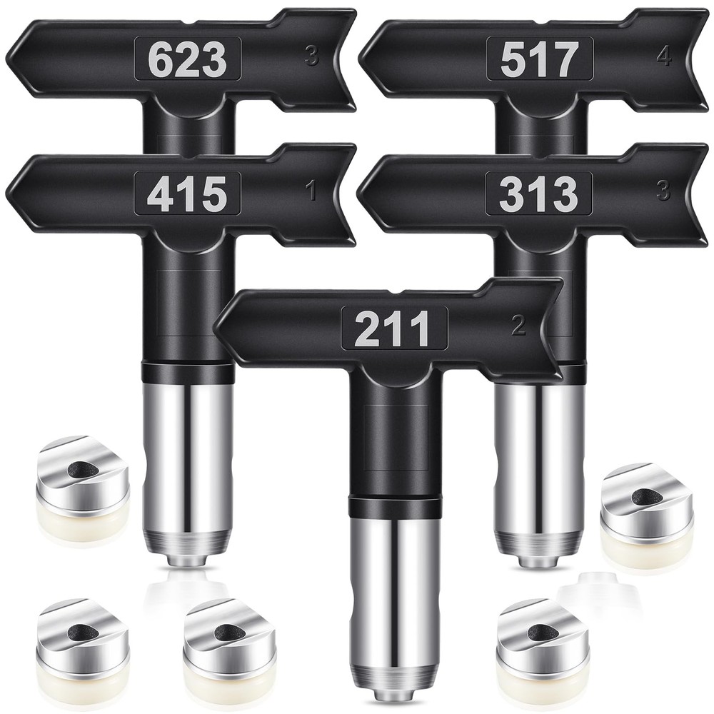 5 Reversible Spray Nozzle Tips for Airless Paint Sprayer Guns