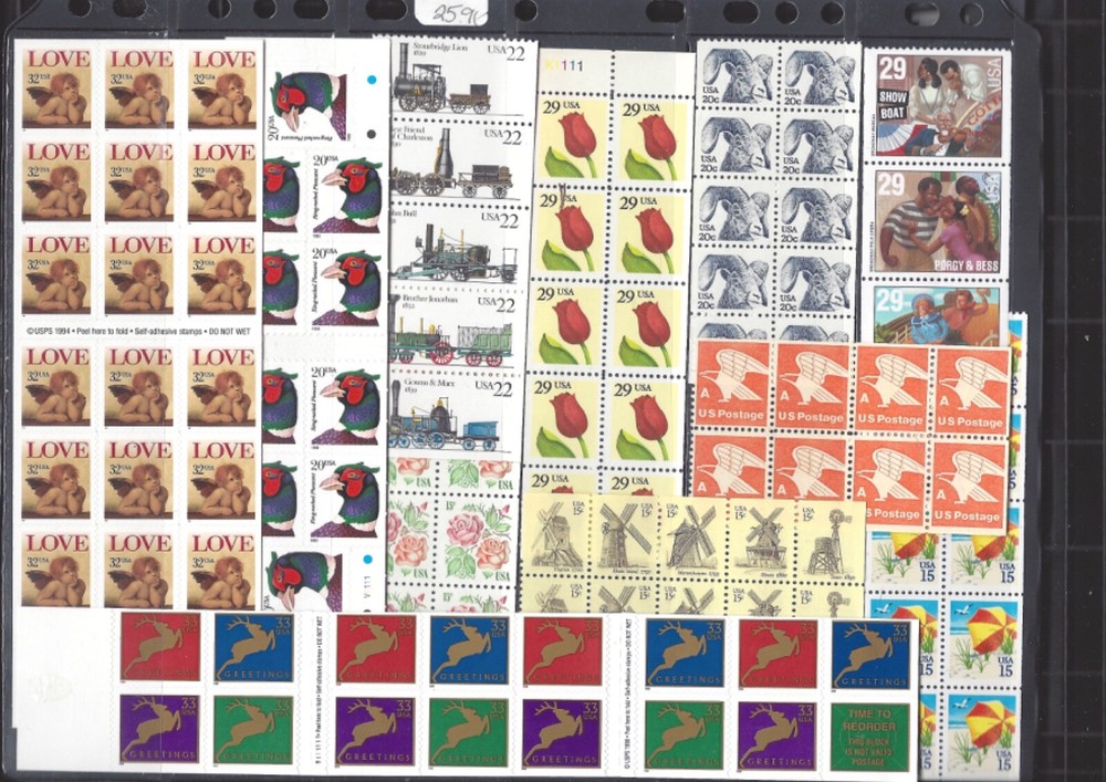 $25.91  face value US postage, booklet panes all MNH.
