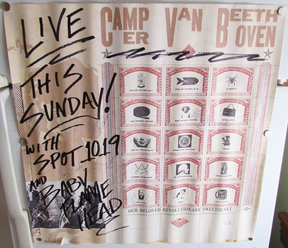 CAMPER VAN BEETHOVEN 1988 CONCERT PROMO TOUR POSTER AUTOGRAPHED BY THE BAND