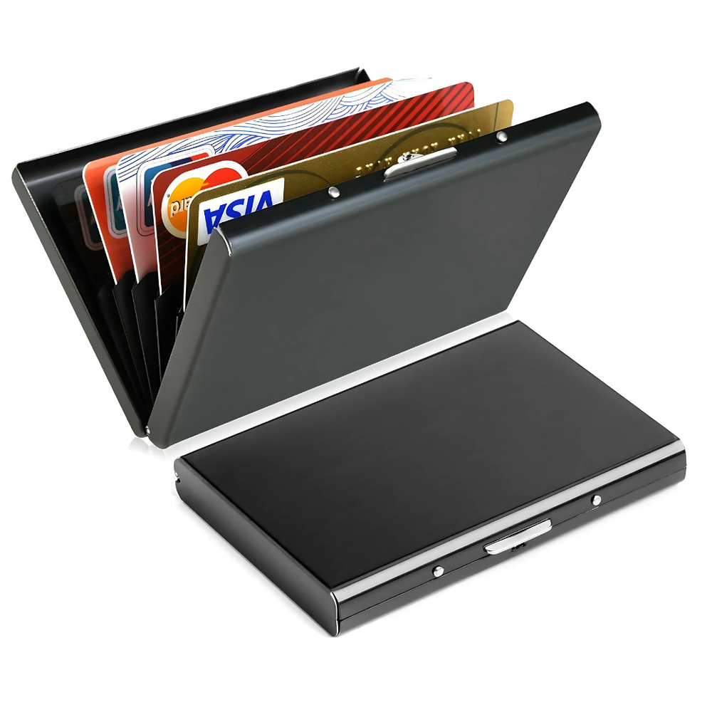 Credit Card ID Holder Slim Money Travel Wallet Men Stainless Steel RFID Blocking-image