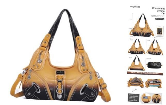 Angelkiss Hobo Purses and handbags for Women Satchel Handbag Women Z4-yellow