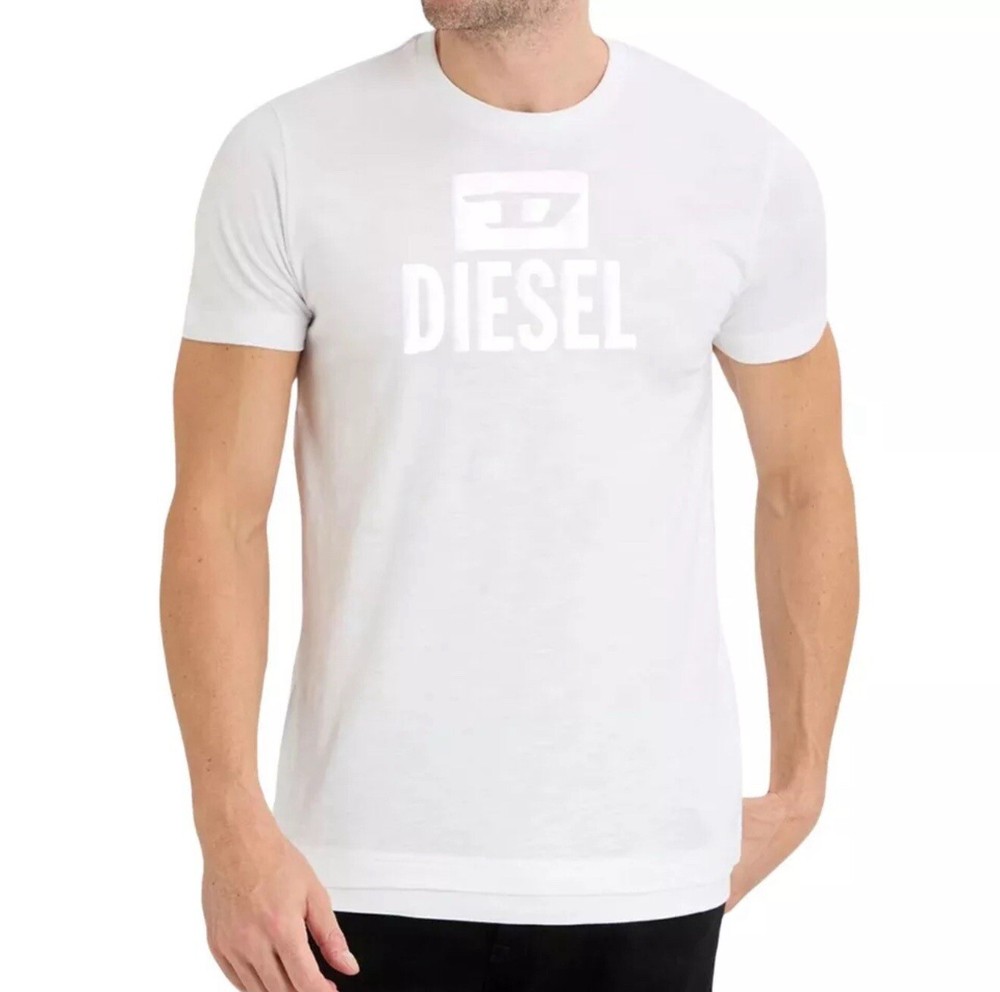 🔥 Men's Diesel T-Shirt White with Logo Size XL 👕 Brand New Tags