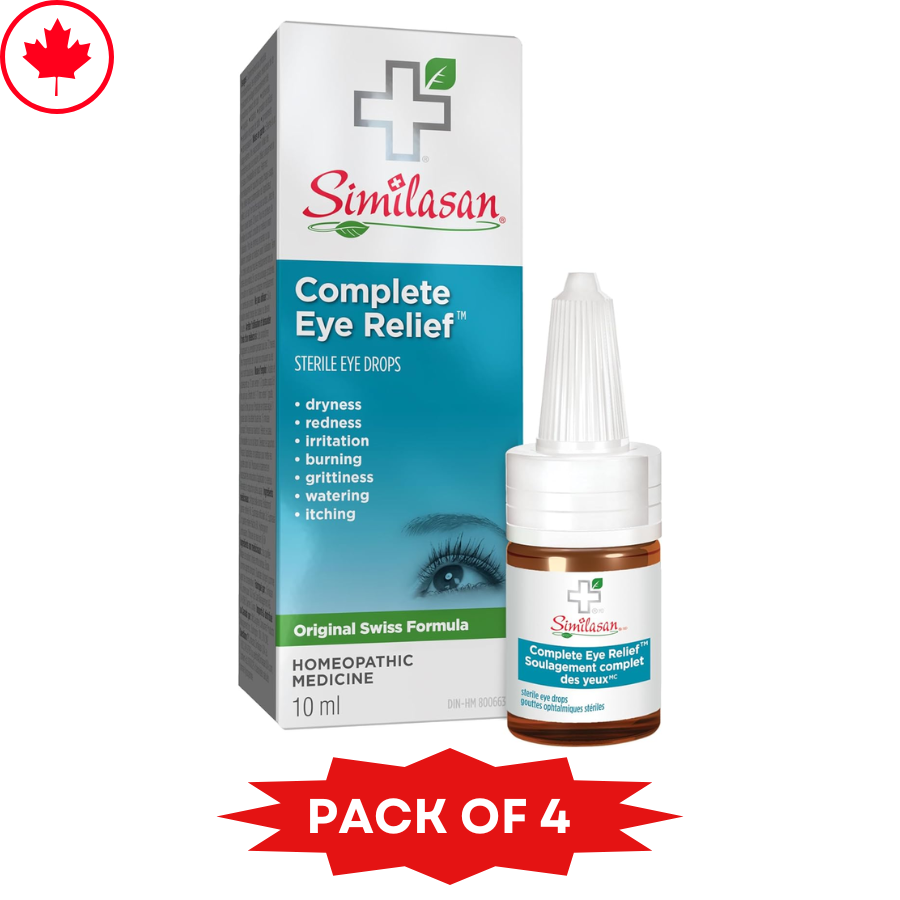 Similasan Complete Eye Relief 10ml - Pack of 4, Natural Formula, Fresh Stock