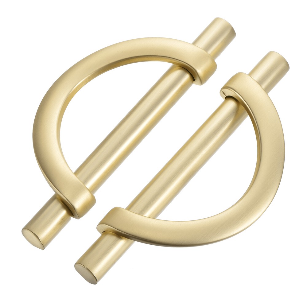 6 Pack Brushed Gold Pulls Cabinet Door Handles 3.75 inch (96MM) Hole Centers