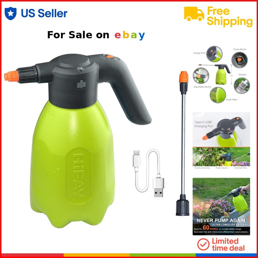 2L Rechargeable Electric Spray Bottle for Indoor Plants and Garden Misting