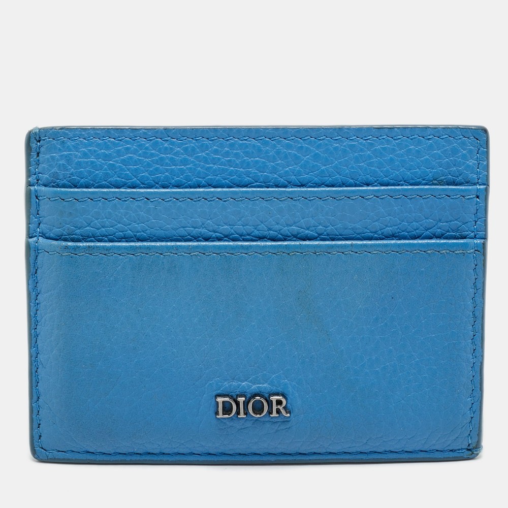 Dior Homme Blue Leather Slim Card Holder for Men