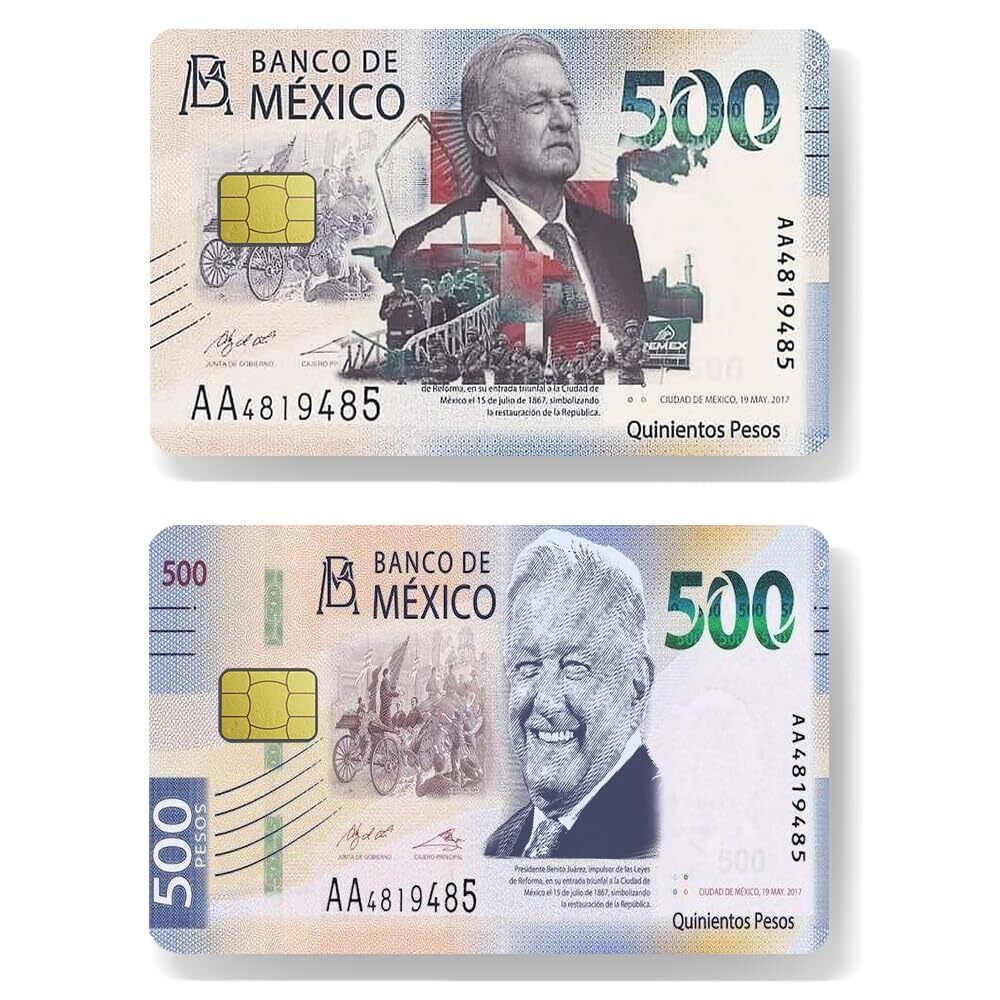 Credit Card Sticker Small Chip Debit Card Skin Cover Mexican Bank Card Transp...-image