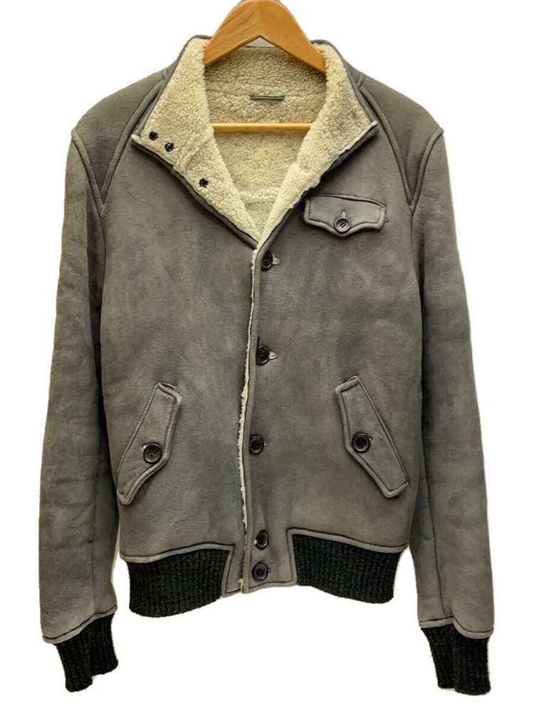 Dacute Grey Sheepskin Leather Blouson Jacket Size 46 Model 1125-343-3991 1266