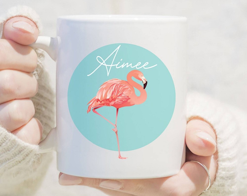Custom Flamingo Mug - Personalized Pink Flamingo Gift Idea