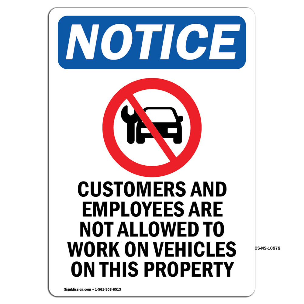 Customers And Employees With Symbol OSHA Notice Sign Metal Plastic Decal