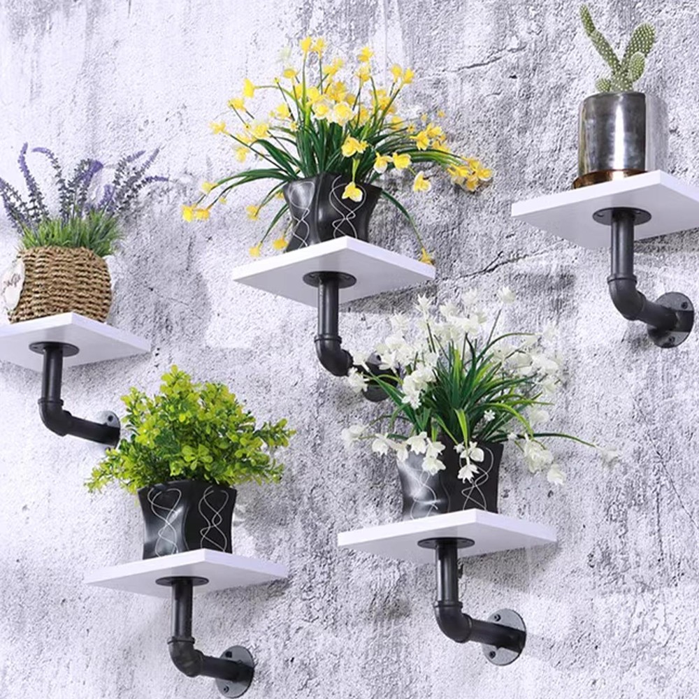 8PCS Wall Mounted Shelf Bracket Rack Heavy Duty L-Shaped Rack Support For Home