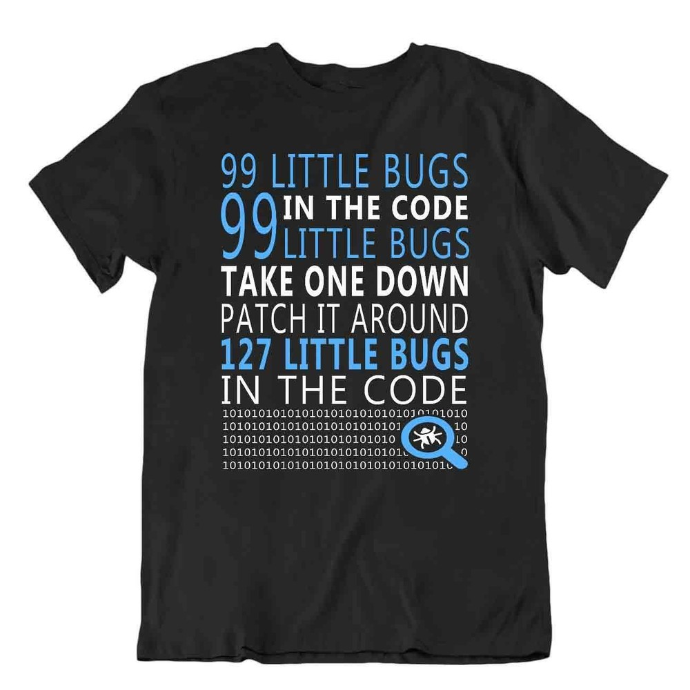 Little Bugs In Code Tshirt Networking Tee Novelty Apparel Shirt