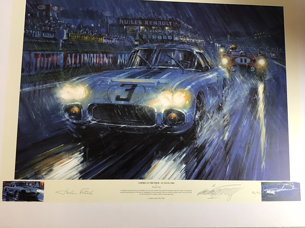 AUTOMOBILIA/American Thunderstorm 1960 Lemans Watts Signed John Fitch Ltd Ed
