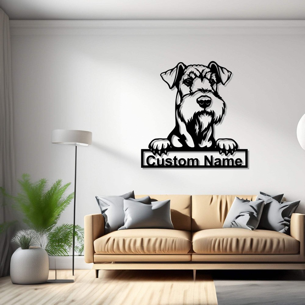 Custom Airedale Terrier Metal Wall Art Personalized Airedale Terrier Name Sign D