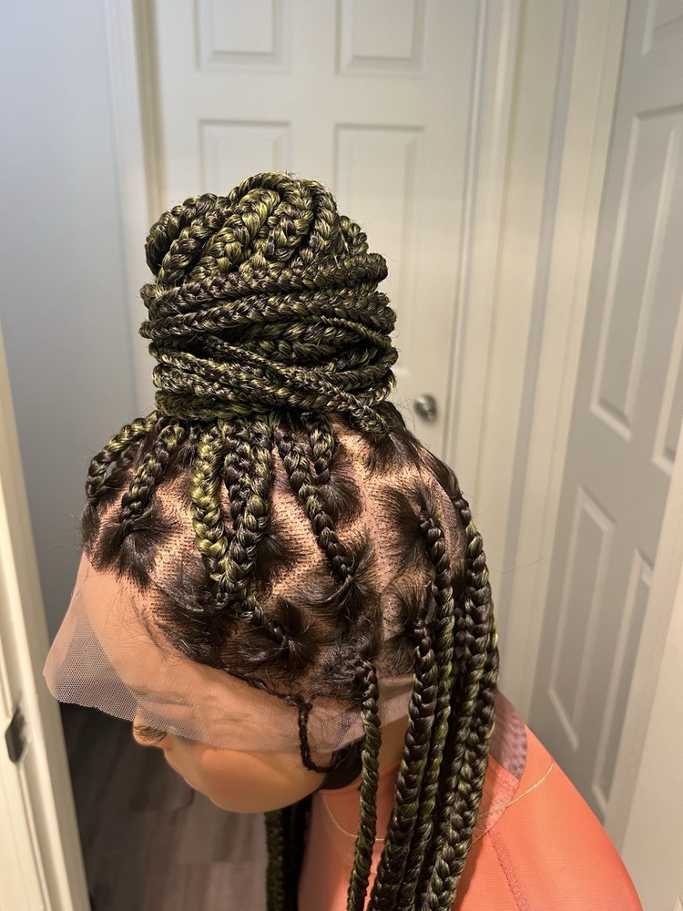 Ready To Ship Next Day, ( Free Shipping) Full Lace Box Braids, Braided Wig