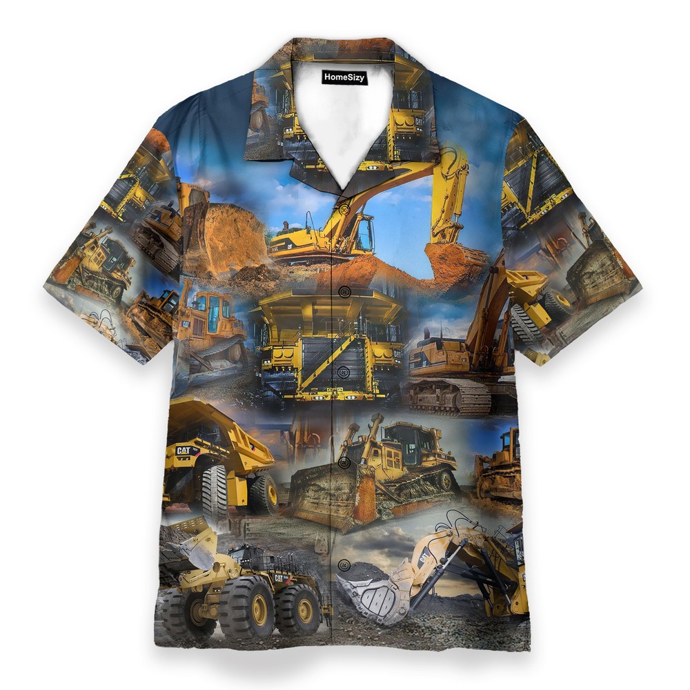 Heavy Equipment Mens Buttons Up Shirts   Hawaiian Shirt