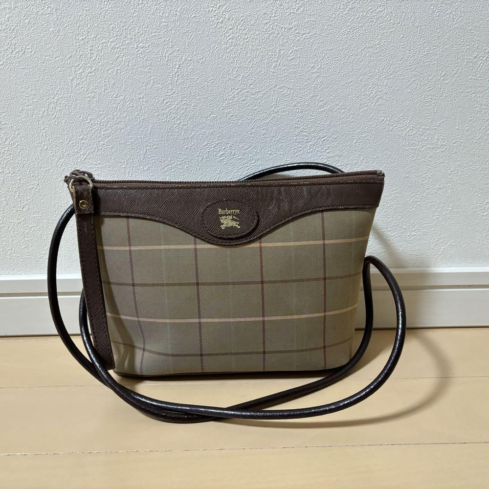 Burberry Shoulder Bag Nova Check Canvas khaki Authentic F1114643