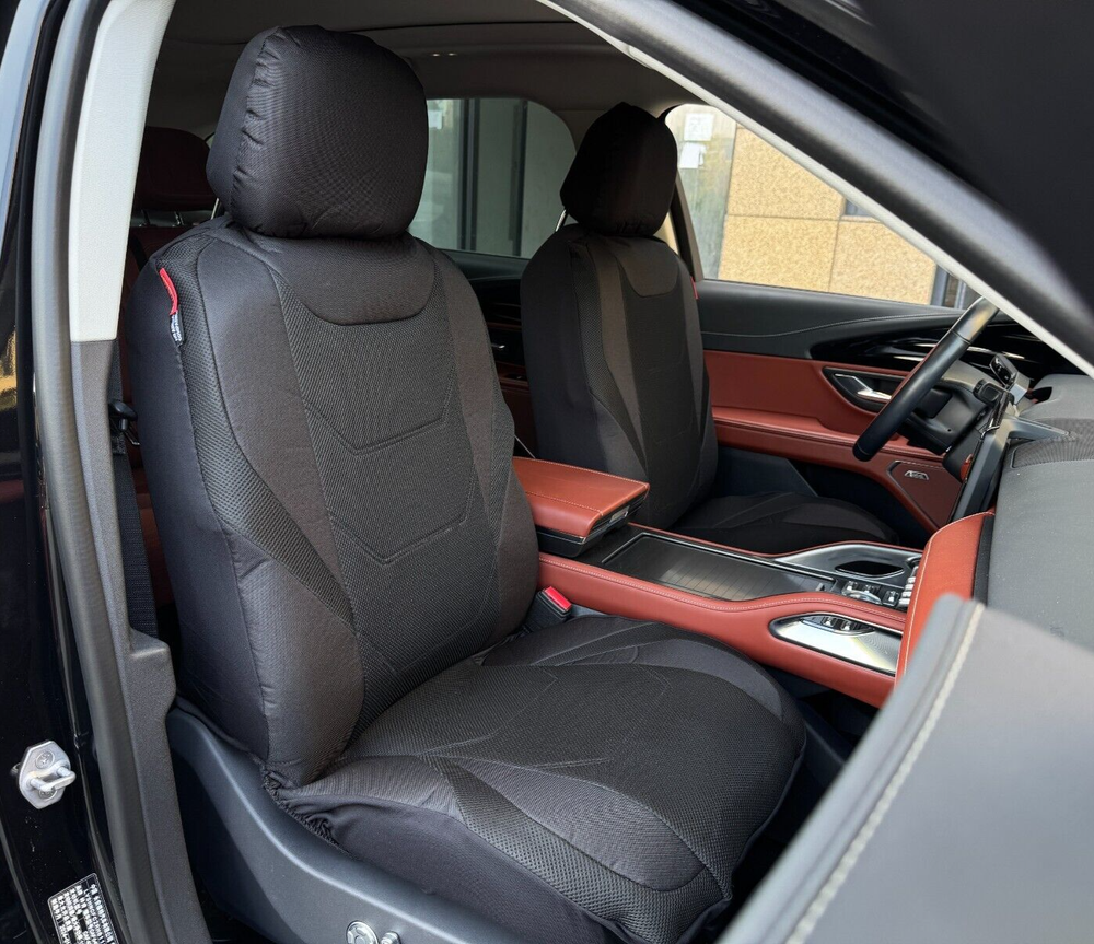 For Kia Sorento 2018-2024 Car Front Seat Covers Durable Black Mesh Canvas 2PCS