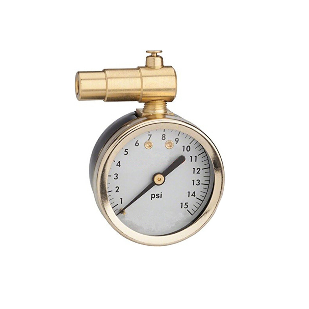 Mechanical Dial Gauge with Pressure Relief 15psi Dial Pressure Gauge for Tire