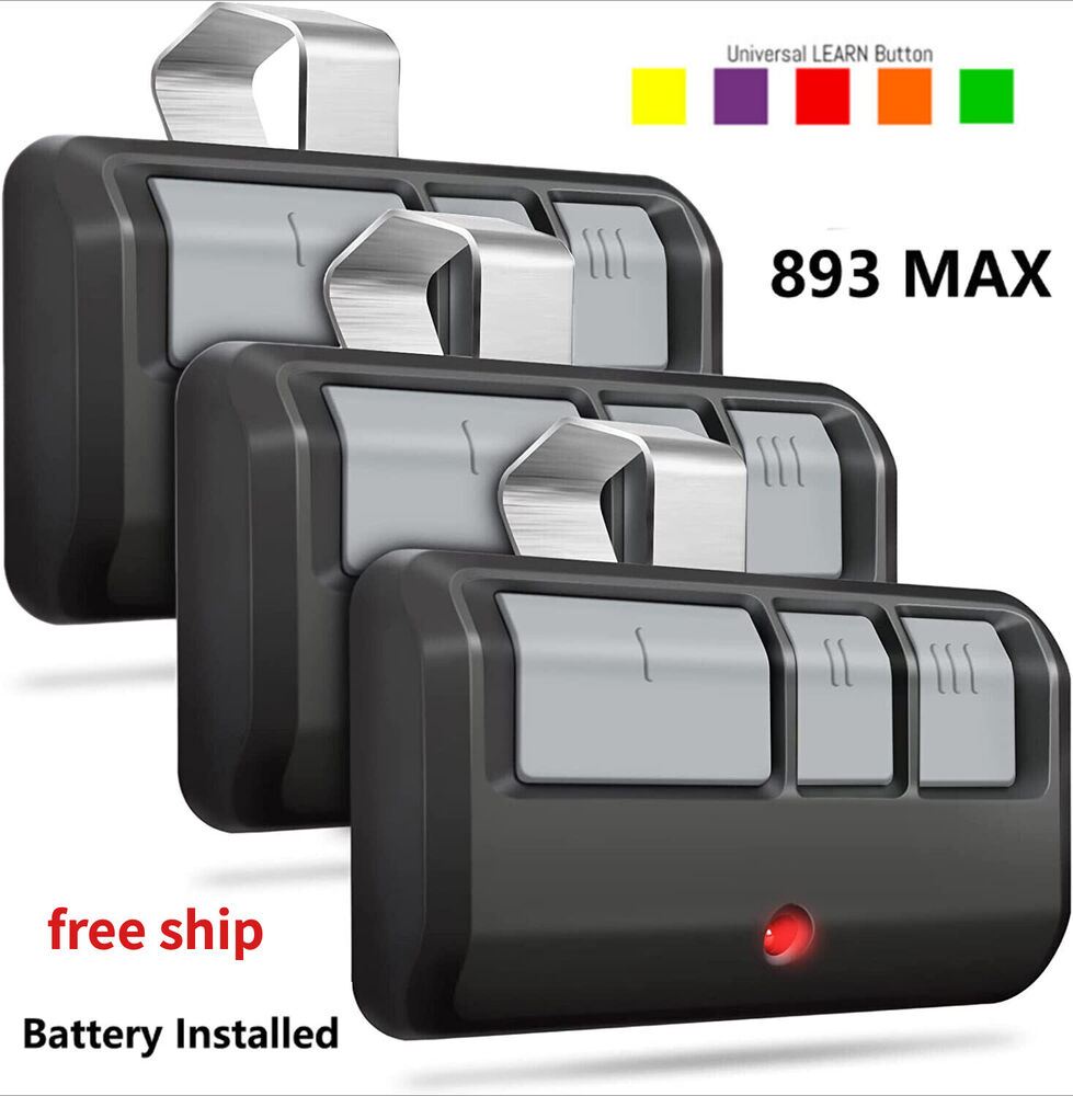3button 893LM 893MAX for Liftmaster Visor Remote Control Garage Door Opener
