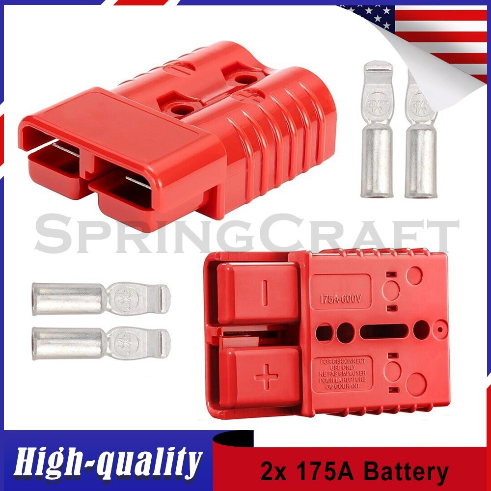 2PC 175A Battery Trailer Pair Plug Quick Connector Kit Connect Disconnect Winch