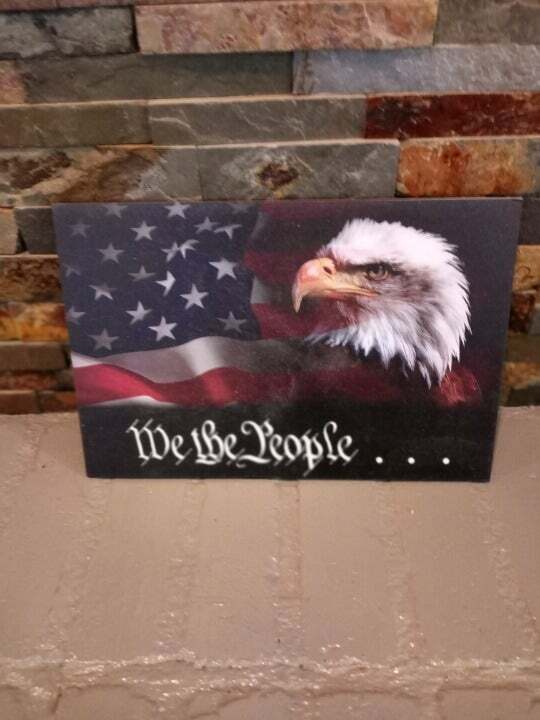 ATTN! PATRIOTS! USA WOODEN SECOND AMENDMENT EAGLE BUY NOW-image