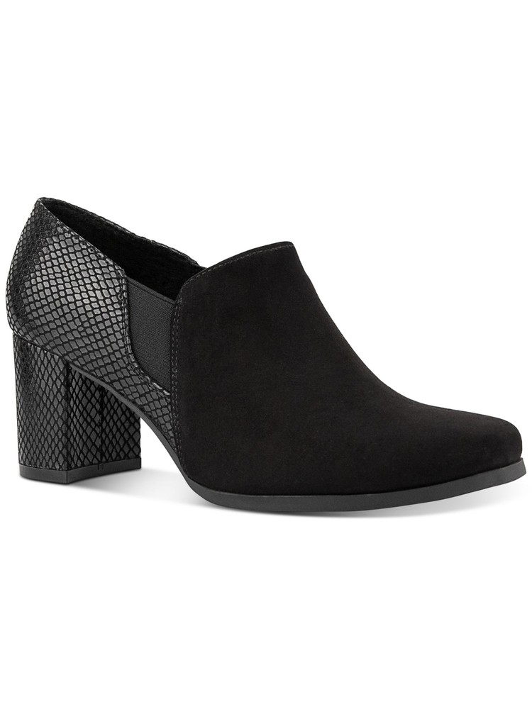 KAREN SCOTT Womens Black Two Toned Tillen Toe Block Heel Slip On Boots 6 M