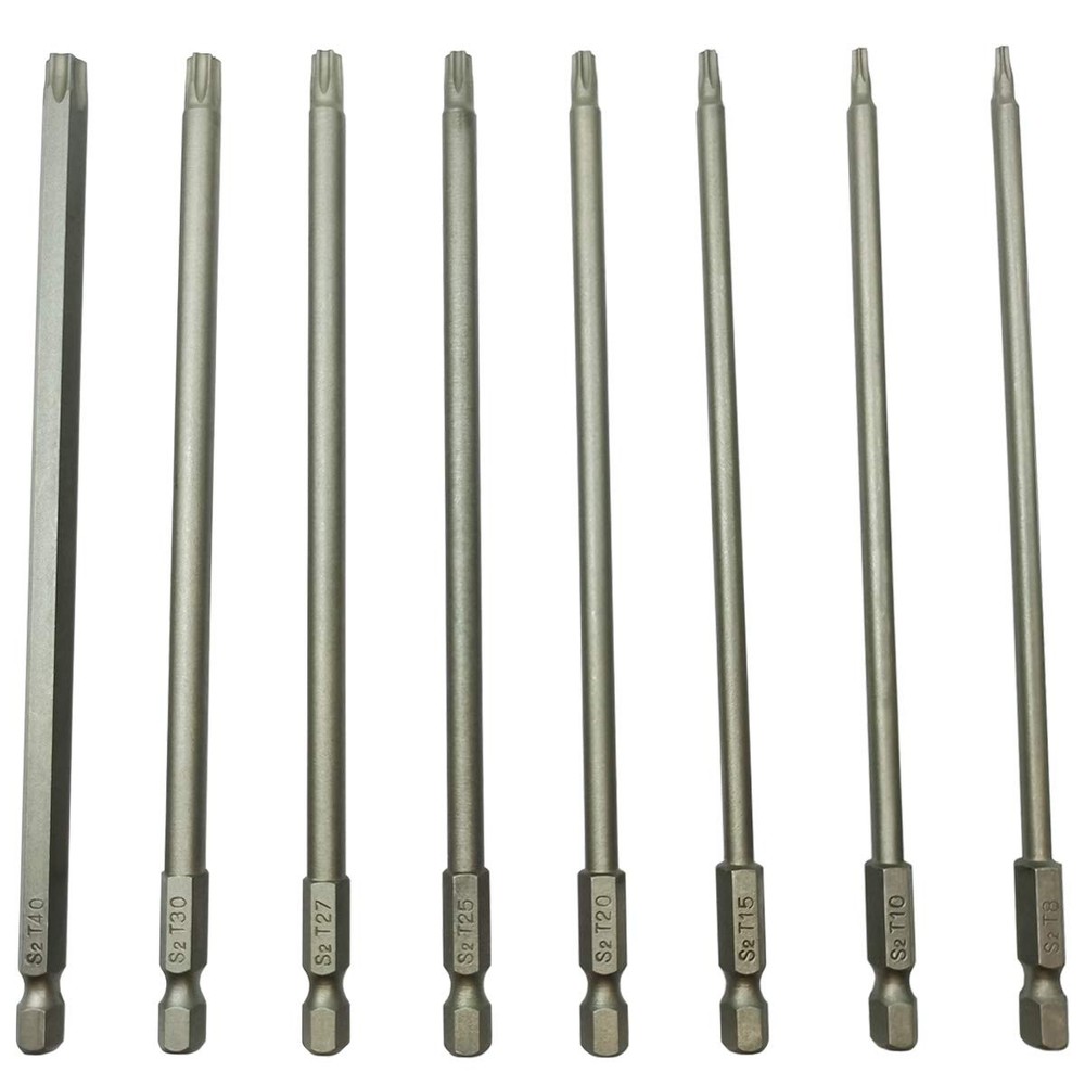 Long Torx Security Screwdriver Bit Sets 6 Inch Length T8 T10 T15 T20 T25 T27 ...