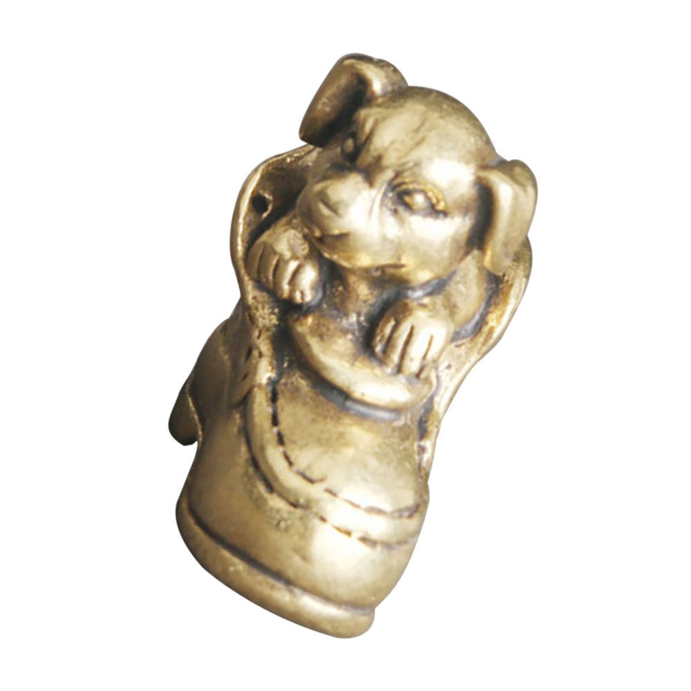 Dechous Brass Animal Puppy Gift for Friends Decoration Indoor Office