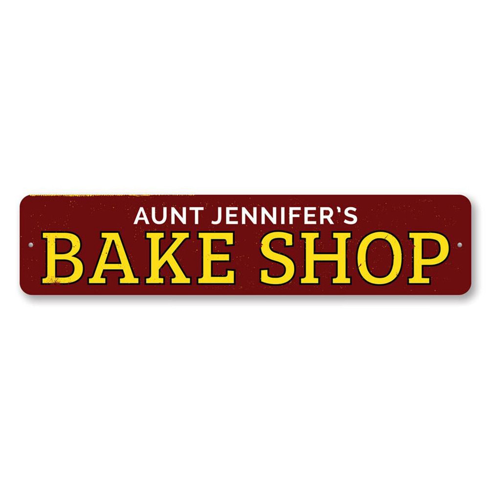 Bake Shop Sign, Personalized Baker Sign, Custom Name Kitchen Metal Decor Sign